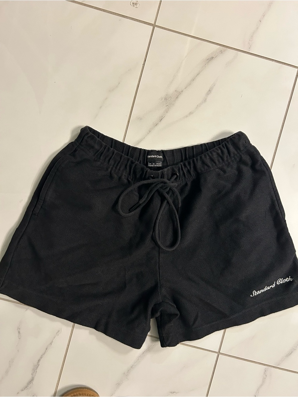 Black Mens Standard Cloth Shorts
